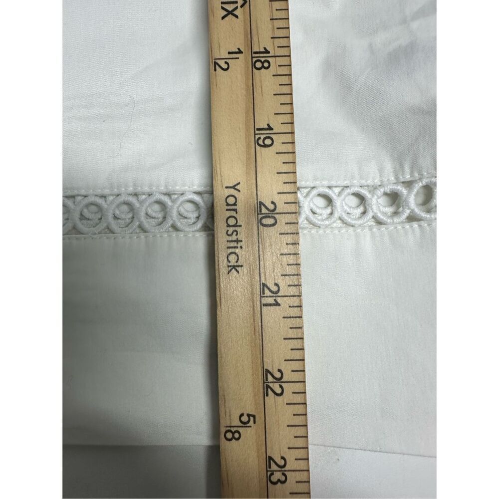 NWT Michael Kors White Eyelet Blouse Medium 3/4 Bell Sleeve 100% Cotton Size L - Picture 8 of 12